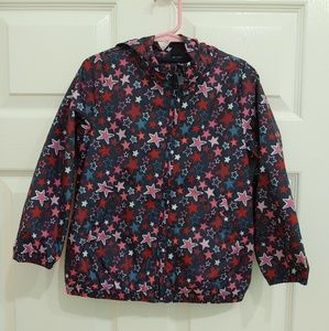 Very gently used girls hooded rain jacket